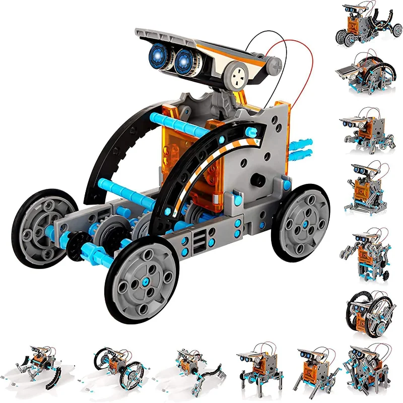 13-in-1 Solar Powered Robot Kit STEM Educational DIY Assembly Toy with Intelligent Science Puzzles