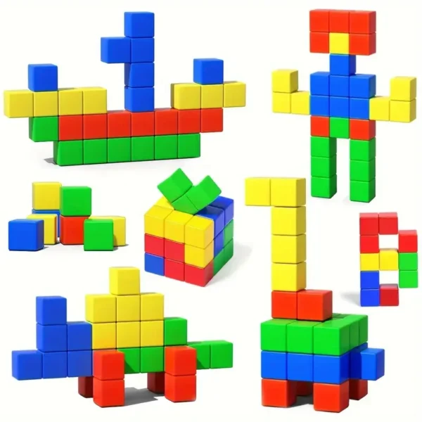 Magnetic Cube Tiles Building Blocks Toy for Kids Toddlers Preschool STEM Learning Educational Construction Set
