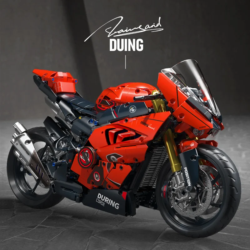 1:5 Technical Racing Motorcycle Building Blocks Set 2024Pcs DIY Motorbike Model Toy