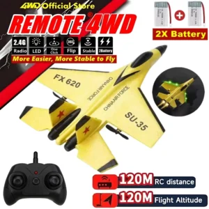 Remote Control Airplane SU35 RC Plane Foam Aircraft with LED Light 2.4G Radio Control EPP Fighter Glider Outdoor Flying Toy Gift
