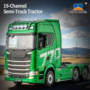 HUINA 1501 770S 1502 1/18 RC Tractor 2.4G 19CH RC Engineering Trailer Truck with Lights and Sound System RC Car Model Toy Gift HUINA 1592 1:14 Scale RC Excavator 22 Channels
