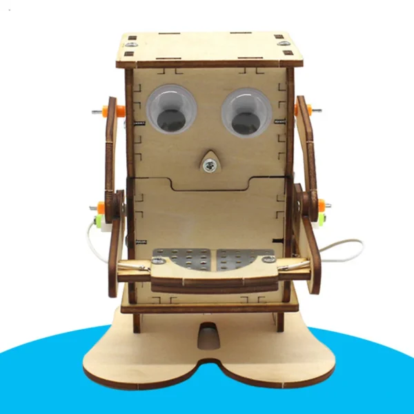 Robot Eating Coin Wood DIY Model Teaching Learning Stem Project for Kid Science Education Experiment Education Toy Assemble Kit