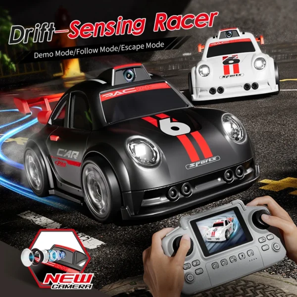 2 2026 New C6 RC Drift Car with Dual Mode Lights Sound Camera Screen Control Car Smart Induction Following Children's Toys Gift