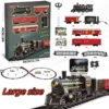 2 Kids Electric Steam Train Toy Set with Railway Track & Parking Lot High Speed Rail Model