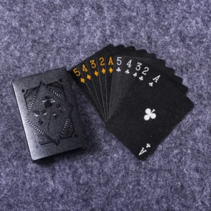 Black Gold Waterproof Playing Cards Poker Deck for Magic and Card Games