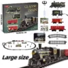 3 Kids Electric Steam Train Toy Set with Railway Track & Parking Lot High Speed Rail Model