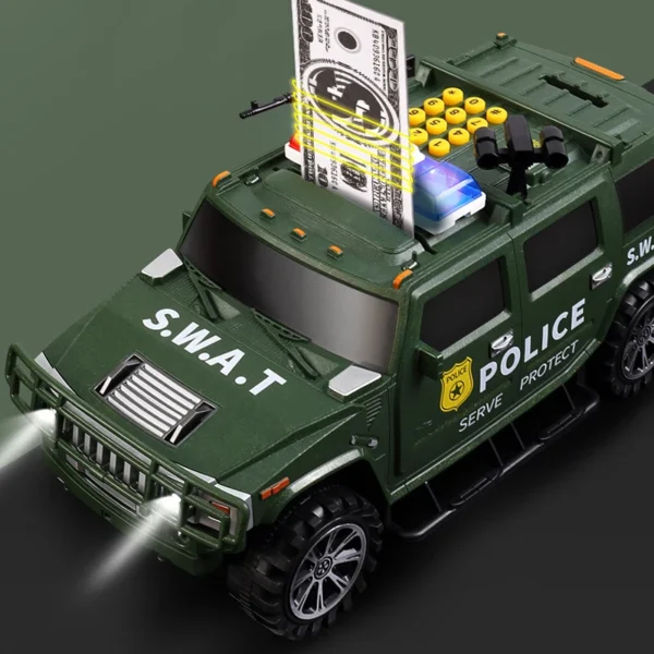 4 Money Transport Truck Piggy Bank Toy with Fingerprint & Password Lock for Kids