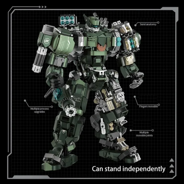 1403pcs Large Mecha Warrior Building Blocks Set Battle Robots Action Figure Model Kits Assembled Toys
