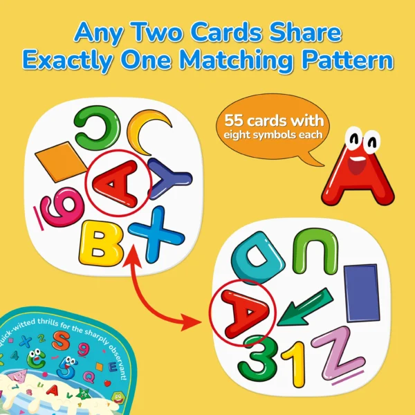 4 Flipair Number and Shape Matching Card Game Fun Visual Perception Game for Family School Parties and Travel