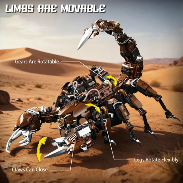 Mechanical Scorpion Building Blocks Cyberpunk Robot Animal Model Technical Bricks Set Construction Toy 1074pcs