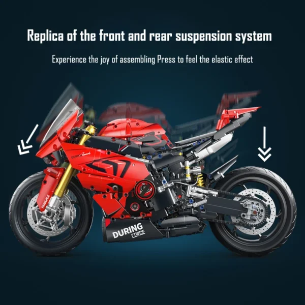 4 1:5 Technical Racing Motorcycle Building Blocks Set 2024Pcs DIY Motorbike Model Toy