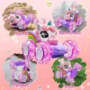 4 Unicorn Remote Control Car for Girls, 360° Rotating 4WD Stunt RC Cars with Cute Lights, Rechargeable Toys-Kid for Birthday Gifts