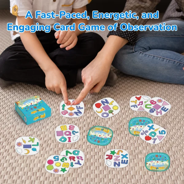 5 Flipair Number and Shape Matching Card Game Fun Visual Perception Game for Family School Parties and Travel