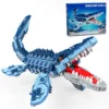 6 805 PCS Blue Dinosaur Building Blocks Toys Model Mosasaurus Dinosaur Assemble Puzzle Bricks Toy Sets