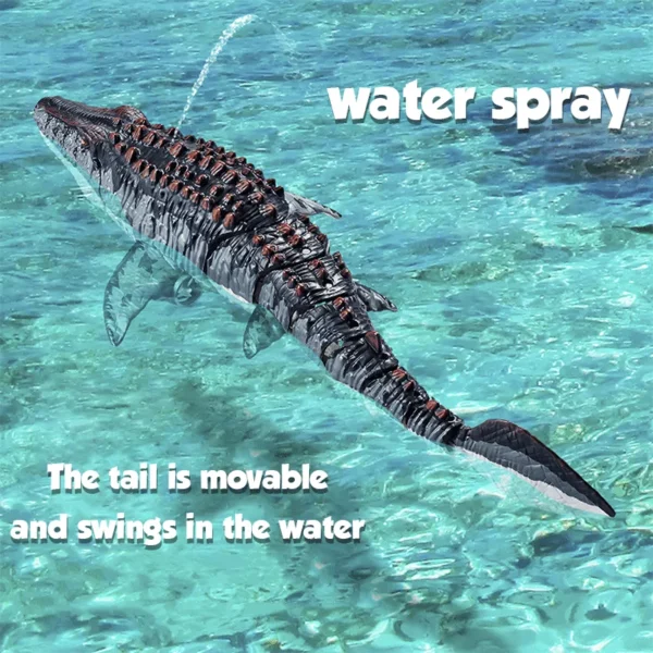 Remote control simulation of Canglong model water splashing and swaying in the water , outdoor toys in the swimming pool