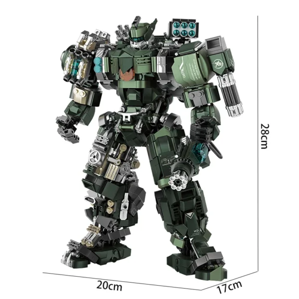 1403pcs Large Mecha Warrior Building Blocks Set Battle Robots Action Figure Model Kits Assembled Toys