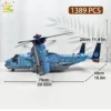 6 HUIQIBAO 1389PCS V-22 Tiltrotor Military Helicopter Building Blocks Aircraft Model Bricks Toy