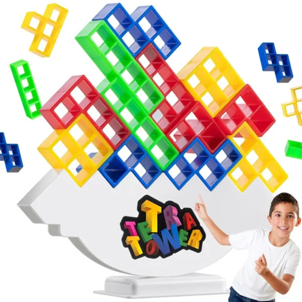 Tetra Tower Fun Balance Stacking Building Blocks Board Game for Kids