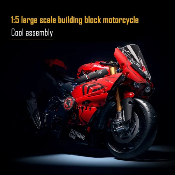 6 1:5 Technical Racing Motorcycle Building Blocks Set 2024Pcs DIY Motorbike Model Toy