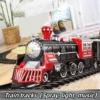 6 Kids Electric Steam Train Toy Set with Railway Track & Parking Lot High Speed Rail Model