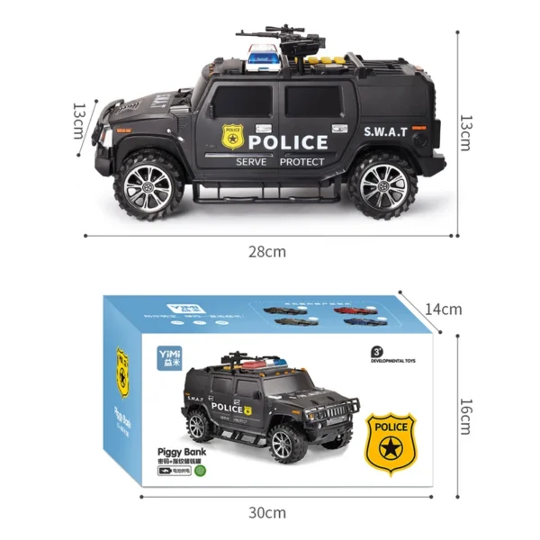 6 Money Transport Truck Piggy Bank Toy with Fingerprint & Password Lock for Kids