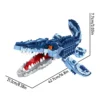 t2119 805 PCS Blue Dinosaur Building Blocks Toys Model Mosasaurus Dinosaur Assemble Puzzle Bricks Toy Sets