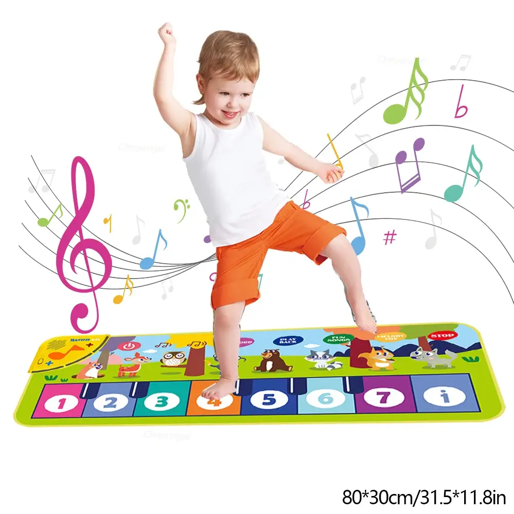 Piano Mat for Kids Kids Toddlers Floor Keyboard Dance Mat Baby Fitness Play Animal Music Blanket Instrument Toys