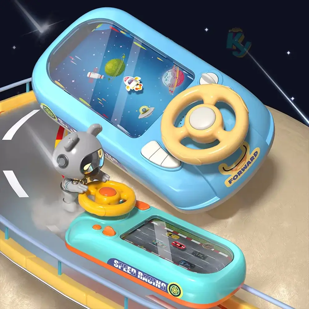 Racing Car Electronic Adventure Game Steering Wheel Driving Toy Children Simulation Vehicles With Music Sound For Kids